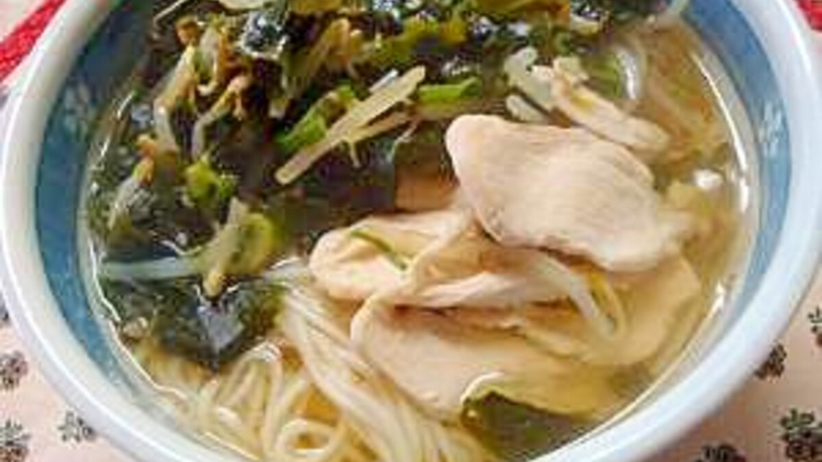 鶏のあっさり温そうめん レシピ 作り方 By Shimo9756 楽天レシピ
